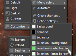 Menu colors can be customized