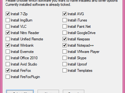 Choose the software to be installed after windows installation