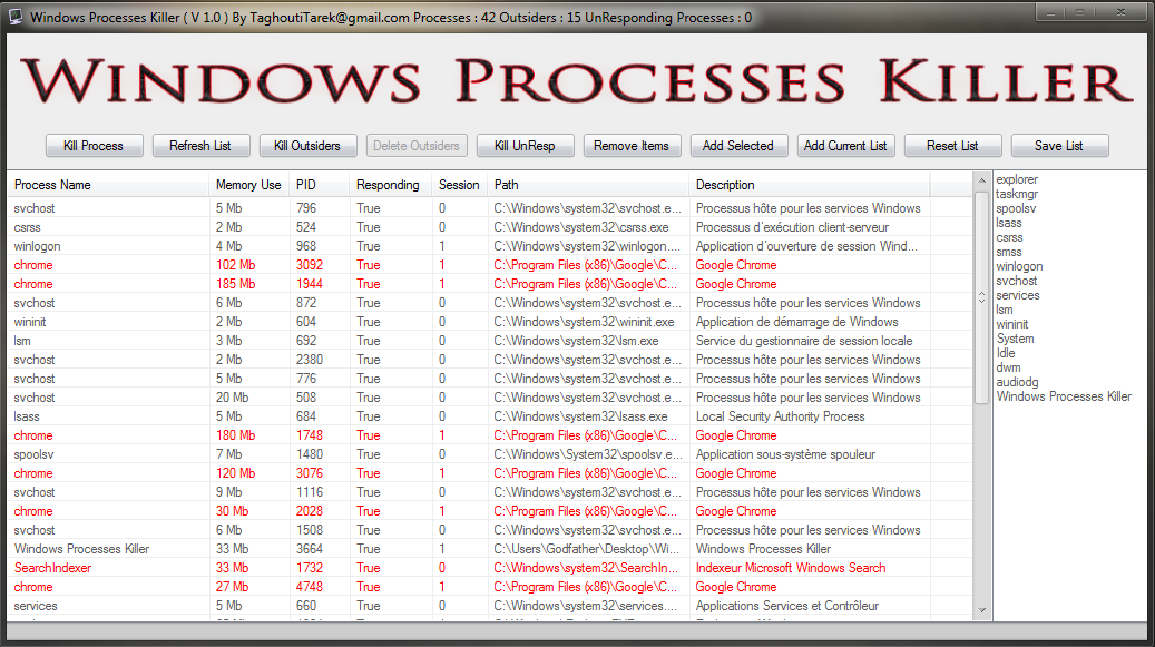 Windows processes killer download sourceforge