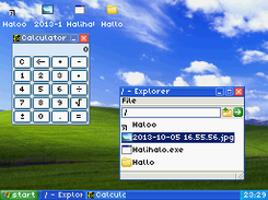 File Explorer and Calculator on the Desktop