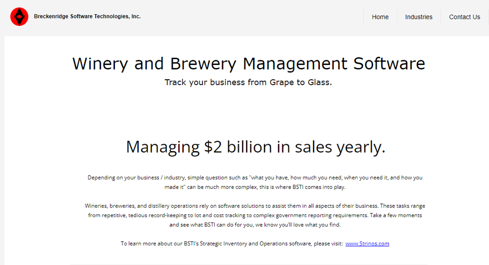 Winery Management Software Screenshot 1