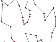 Solution of a travelling salesman problem.