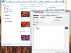 Logging on to Gallery and choosing album to publish to