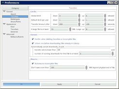 Preferences window