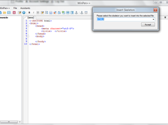 Inserting a HTML5 skeleton.