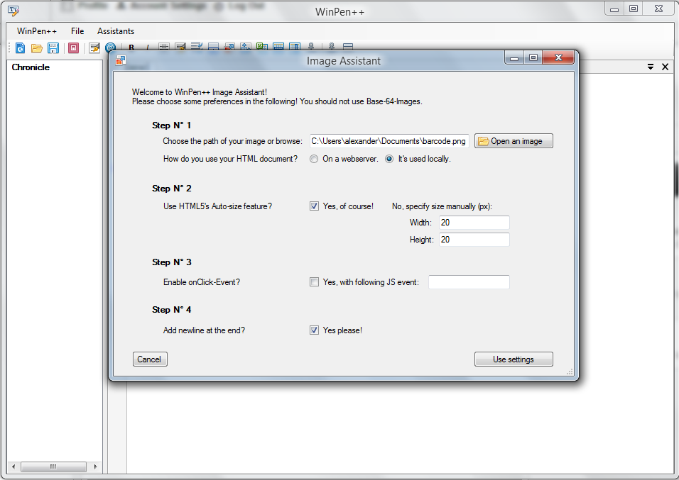 Image 1: The HTML Image assistant