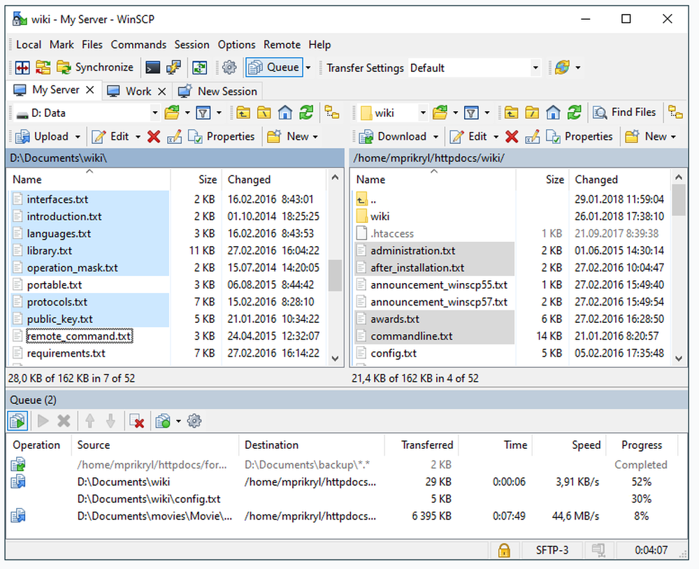 WinSCP Screenshot 1