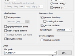 Window for Setting Transfer Options