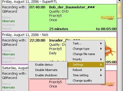 The list with the scheduled recordings.