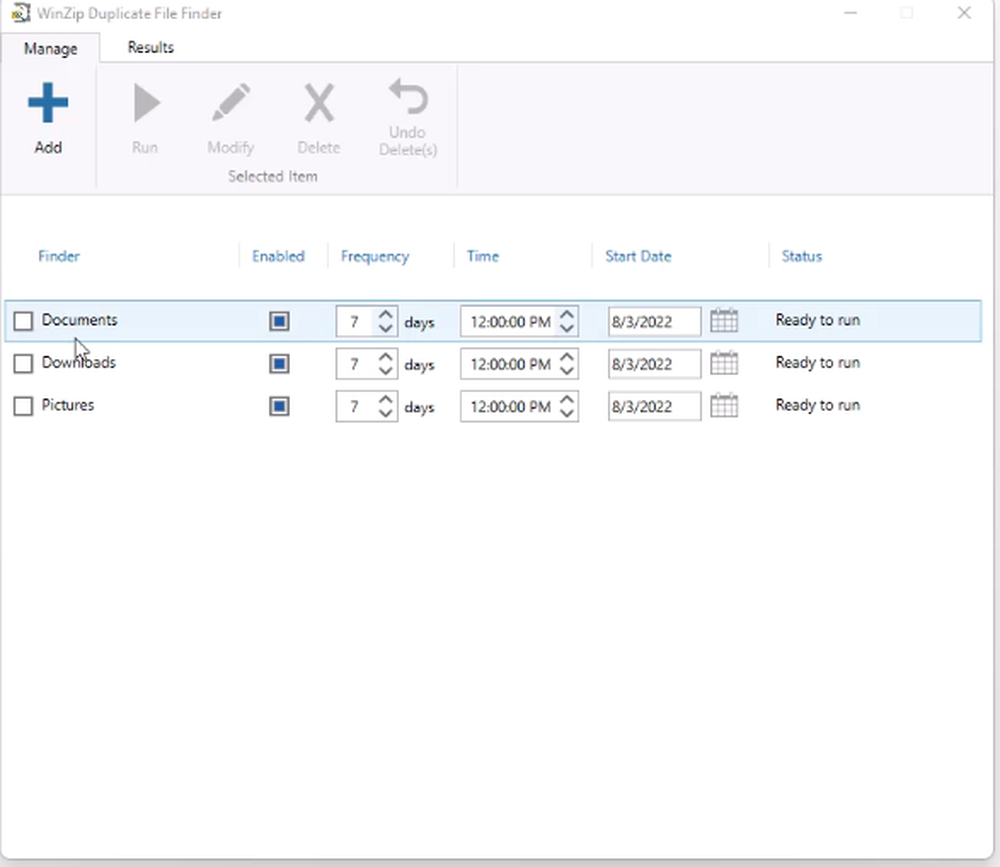 WinZip Duplicate File Finder Screenshot 1