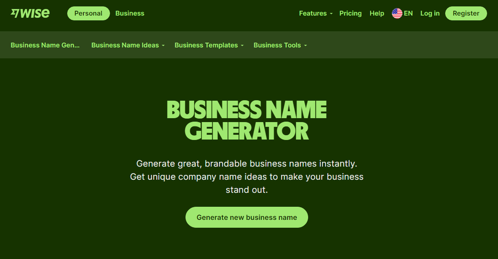 Wise Business Name Generator Screenshot 1