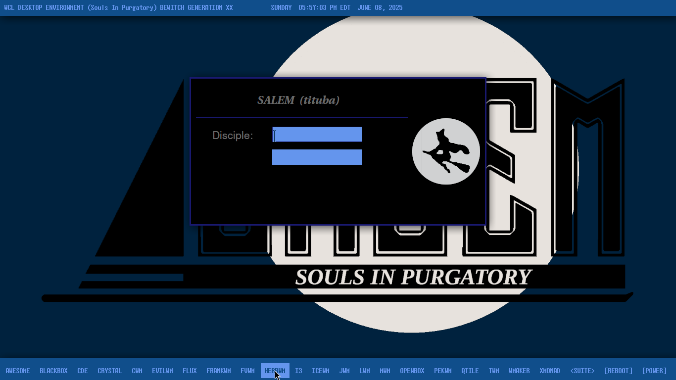 The wcl-xdm Login Screen