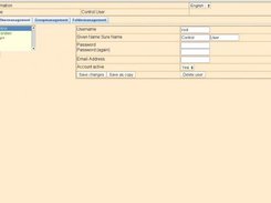 The usermanagement as admin