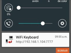 Utilizamos la IP que nos da la aplicacion de Wifi Keyboard
