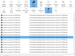Show all .WAV files.