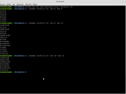 wlmaker wordlist.txt -min x -max x