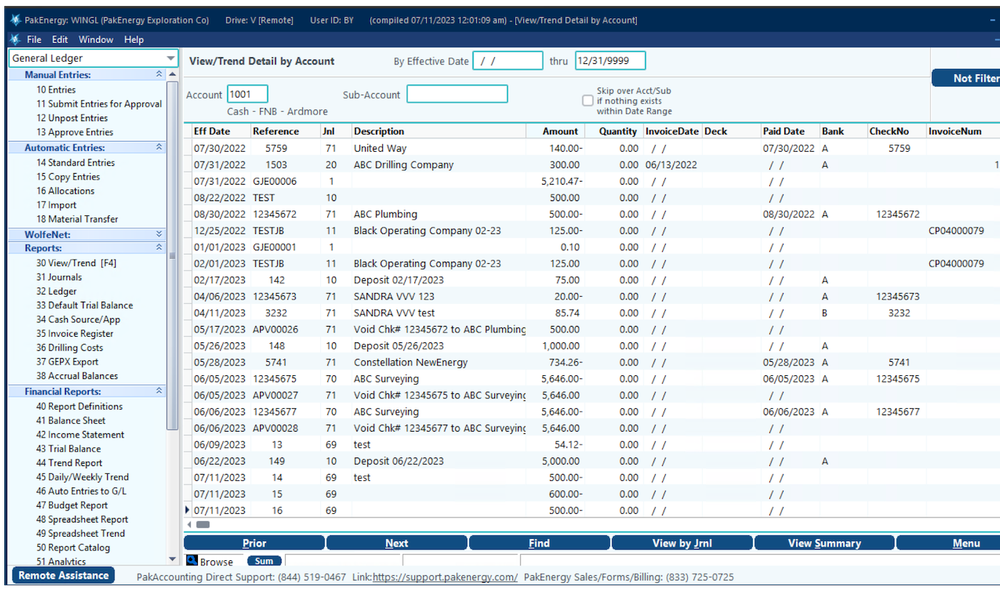 PakEnergy Accounting Screenshot 1