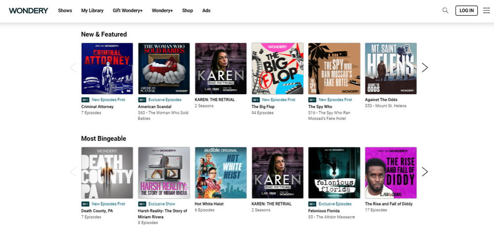 Wondery Screenshot 1