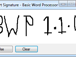 The signature window within the application