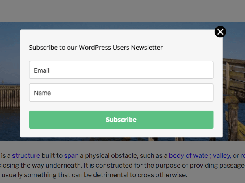 Popup with a subscription to a newsletter