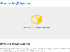 WordPress to Jekyll Exporter Screenshot 1