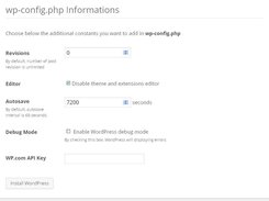 wp-config.php information