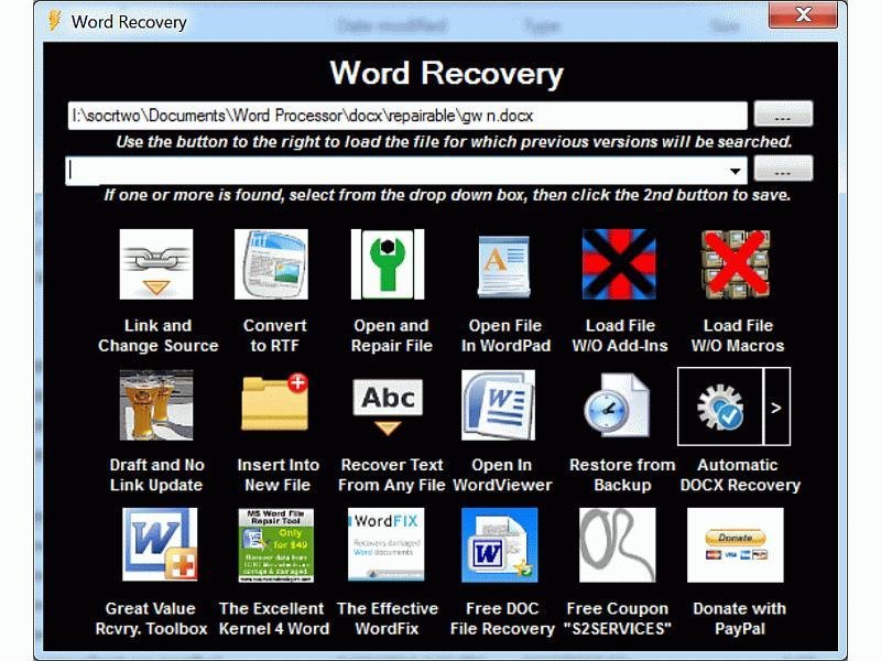 s2 recovery tools for