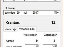 Use the Variable Price tab to compute the total using a different unit price for Saterdays 