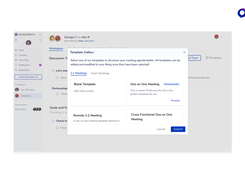 Customizable meeting agenda templates for 1:1 and group meetings