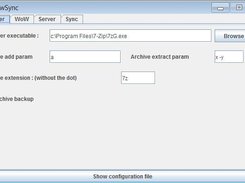 WowSync archiver configuration panel