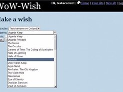 Making a wish for your alt, choosing from a list of dungeons