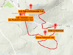 Route Showing Location Taken from GPS Navigation Device
