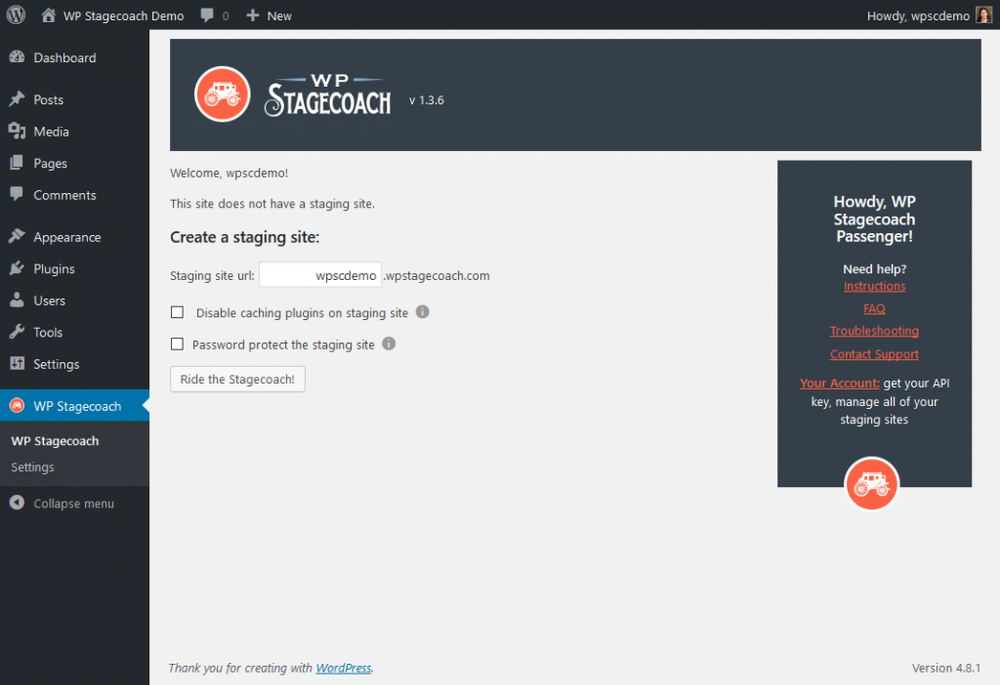 WP Stagecoach Screenshot 1