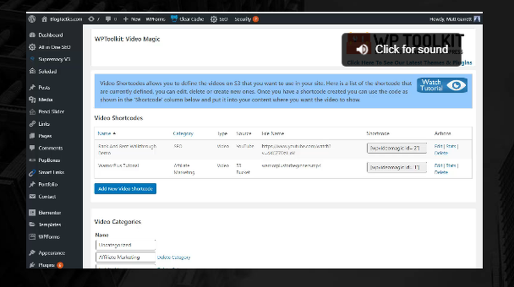 WP Video Magic Screenshot 1