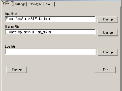 Windows GUI frontend for WP2LaTeX - file selection.