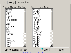 Windows GUI frontend for WP2LaTeX - info selection.