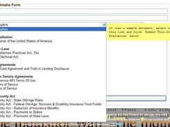 Document intake form w/ samples