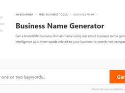 WPBeginner Business Name Generator Screenshot 1