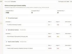 Turn insights into action with prioritized recommendations to boost AI visibility