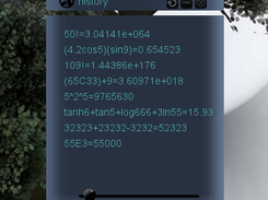 Calculator with recent history