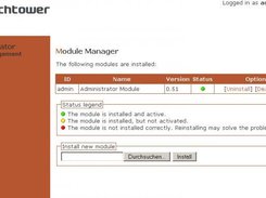 The new theme, showing the module installer (wt0.16)