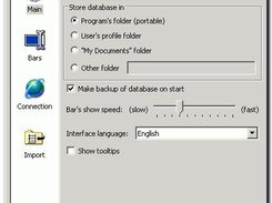 Main settings dialog