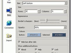 Bars settings dialog