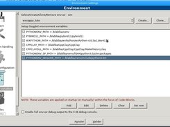 Variable d'environnements à définir dans Codeblocks pour compiler wxCppPy