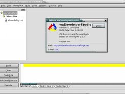 wxDeveloper Studio Main Window with About Box Displayed