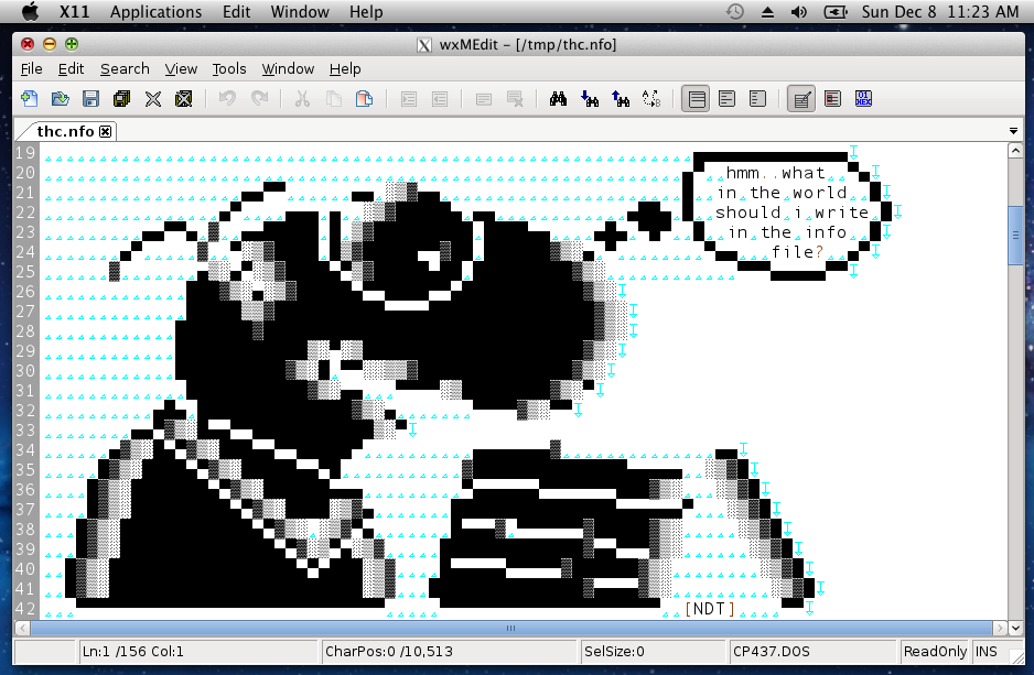 wxMEdit - view ASCII-Art file under Mac OS X
