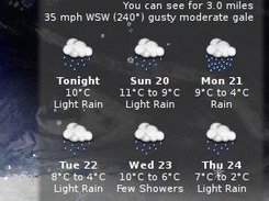 Showing transparent background and full weather reporting.