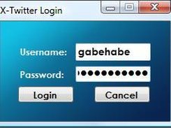 The login form