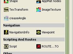 General view of the x3dv palette of code