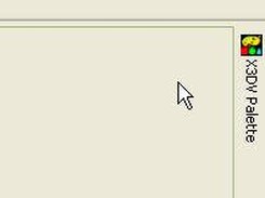Palette of x3d code minimized on the right